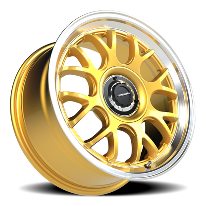 Vision Alpine 17X8 Gold Machined Lip Wheel