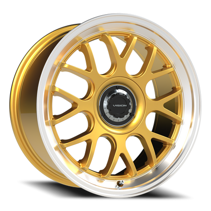 Vision Alpine 18X8.5 Gold Machined Lip Wheel