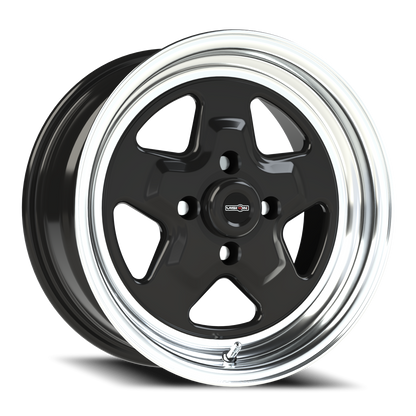 Vision Nitro 15X7 Gloss Black Machined Lip Wheel