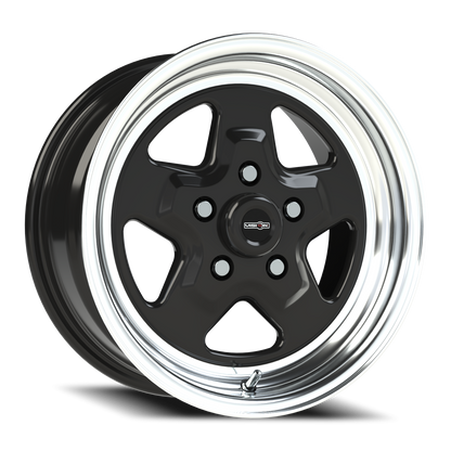 Vision Nitro 15X7 Gloss Black Machined Lip Wheel