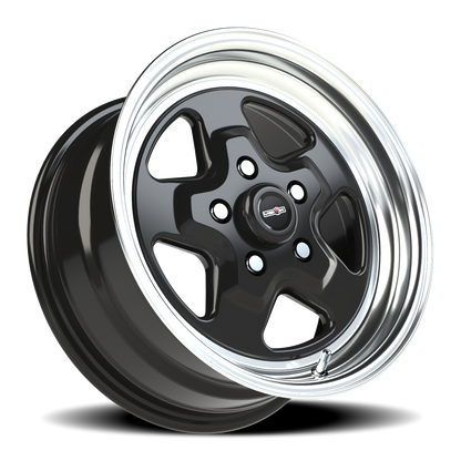 Vision Nitro 15X7 Gloss Black Machined Lip Wheel