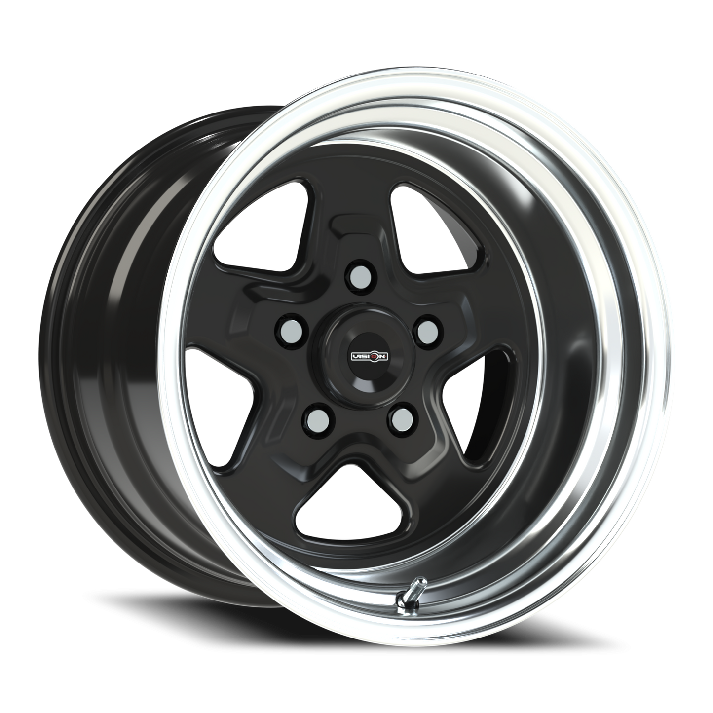 Vision Nitro 15X10 Gloss Black Machined Lip Wheel