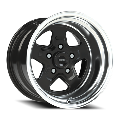 Vision Nitro 15X10 Gloss Black Machined Lip Wheel
