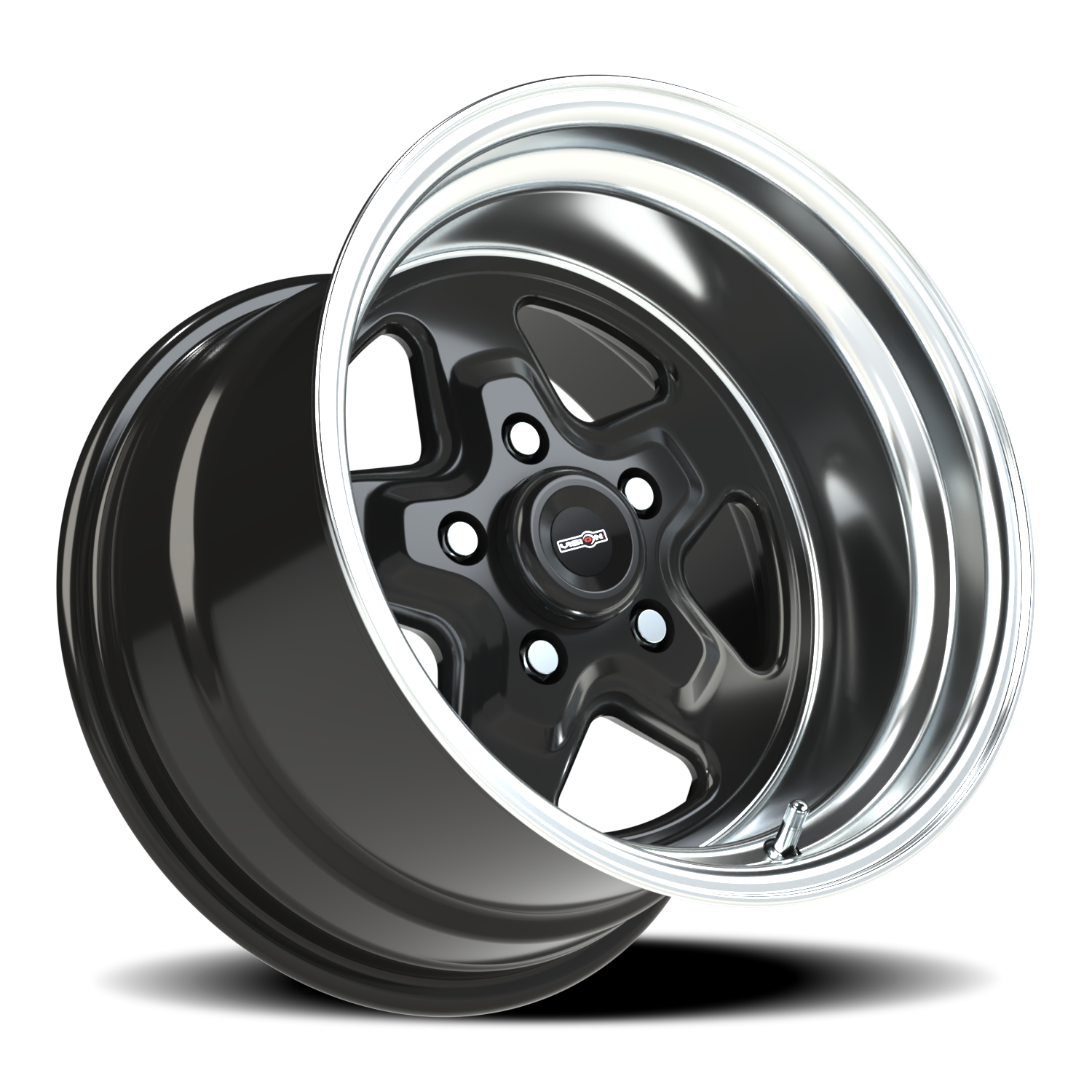 Vision Nitro 15X10 Gloss Black Machined Lip Wheel