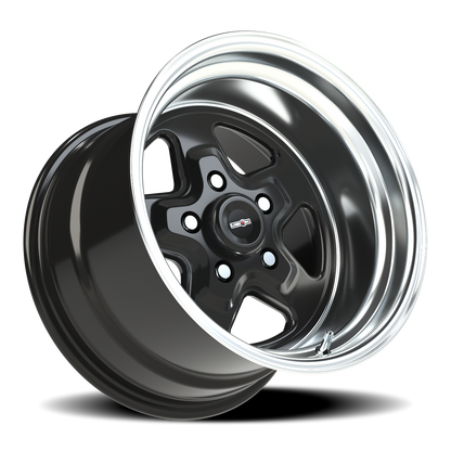 Vision Nitro 15X10 Gloss Black Machined Lip Wheel