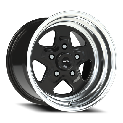 Vision Nitro 15X10 Gloss Black Machined Lip Wheel
