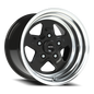 Vision Nitro 15X10 Gloss Black Machined Lip Wheel