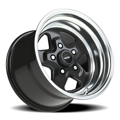 Vision Nitro 15X10 Gloss Black Machined Lip Wheel