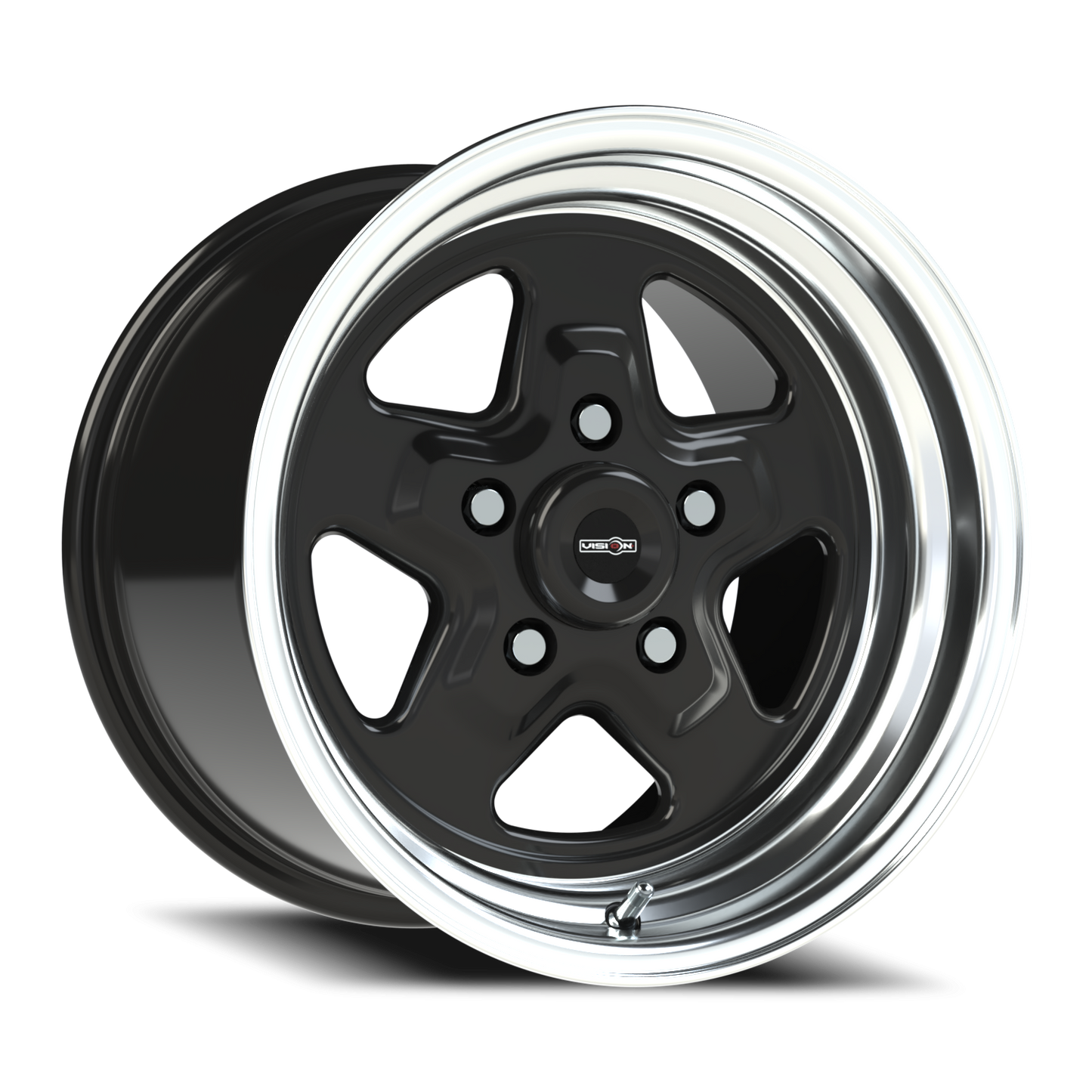 Vision Nitro 15X10 Gloss Black Machined Lip Wheel