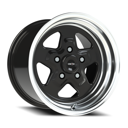 Vision Nitro 15X10 Gloss Black Machined Lip Wheel