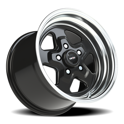 Vision Nitro 15X10 Gloss Black Machined Lip Wheel