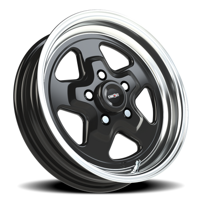 Vision Nitro 15X4 Gloss Black Machined Lip Wheel