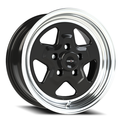 Vision Nitro 15X7 Gloss Black Machined Lip Wheel