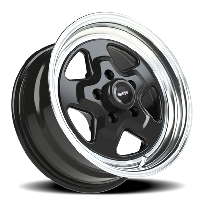 Vision Nitro 15X7 Gloss Black Machined Lip Wheel