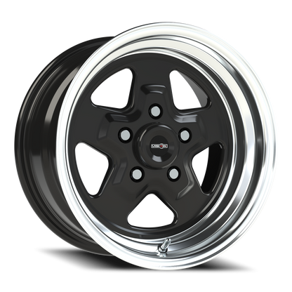 Vision Nitro 15X8 Gloss Black Machined Lip Wheel