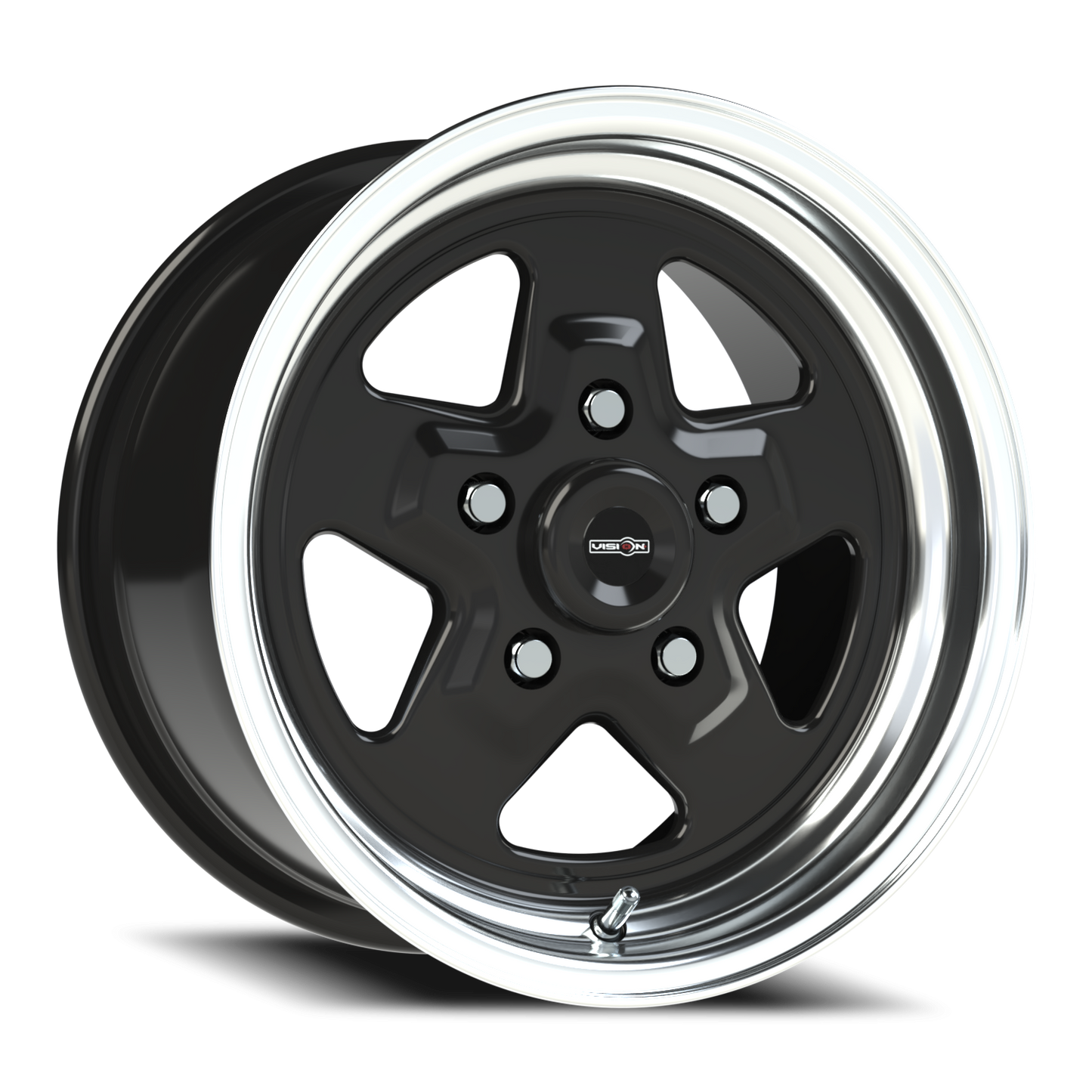 Vision Nitro 15X8 Gloss Black Machined Lip Wheel