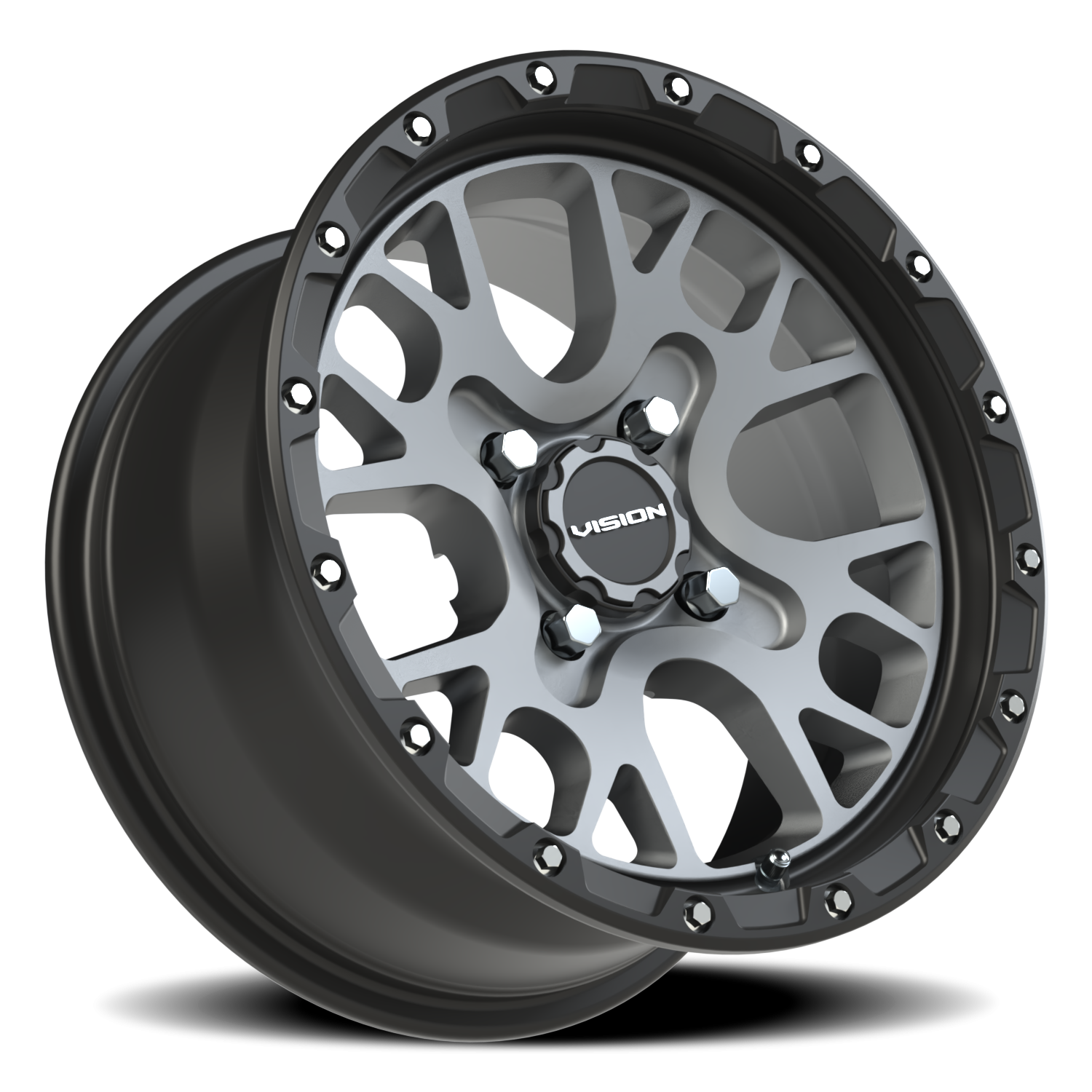Vision Rocker 14X7 Satin Grey Wheel