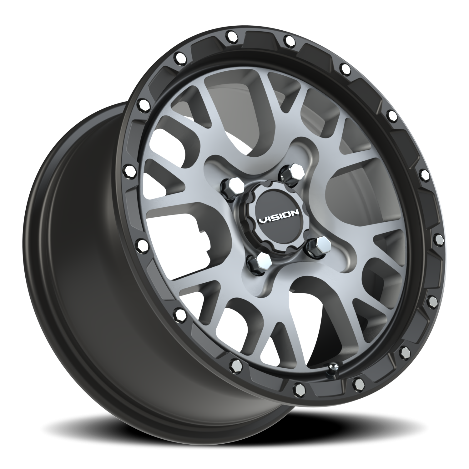Vision Rocker 14X7 Satin Grey Wheel