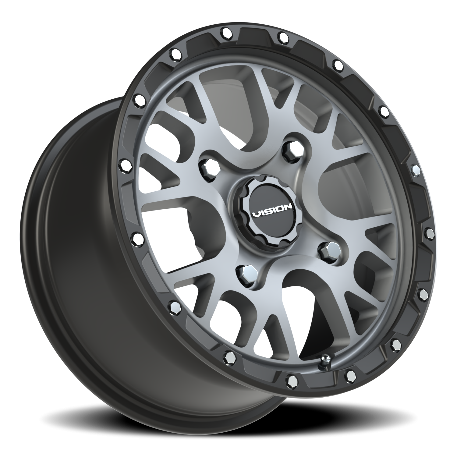Vision Rocker 14X7 Satin Grey Wheel