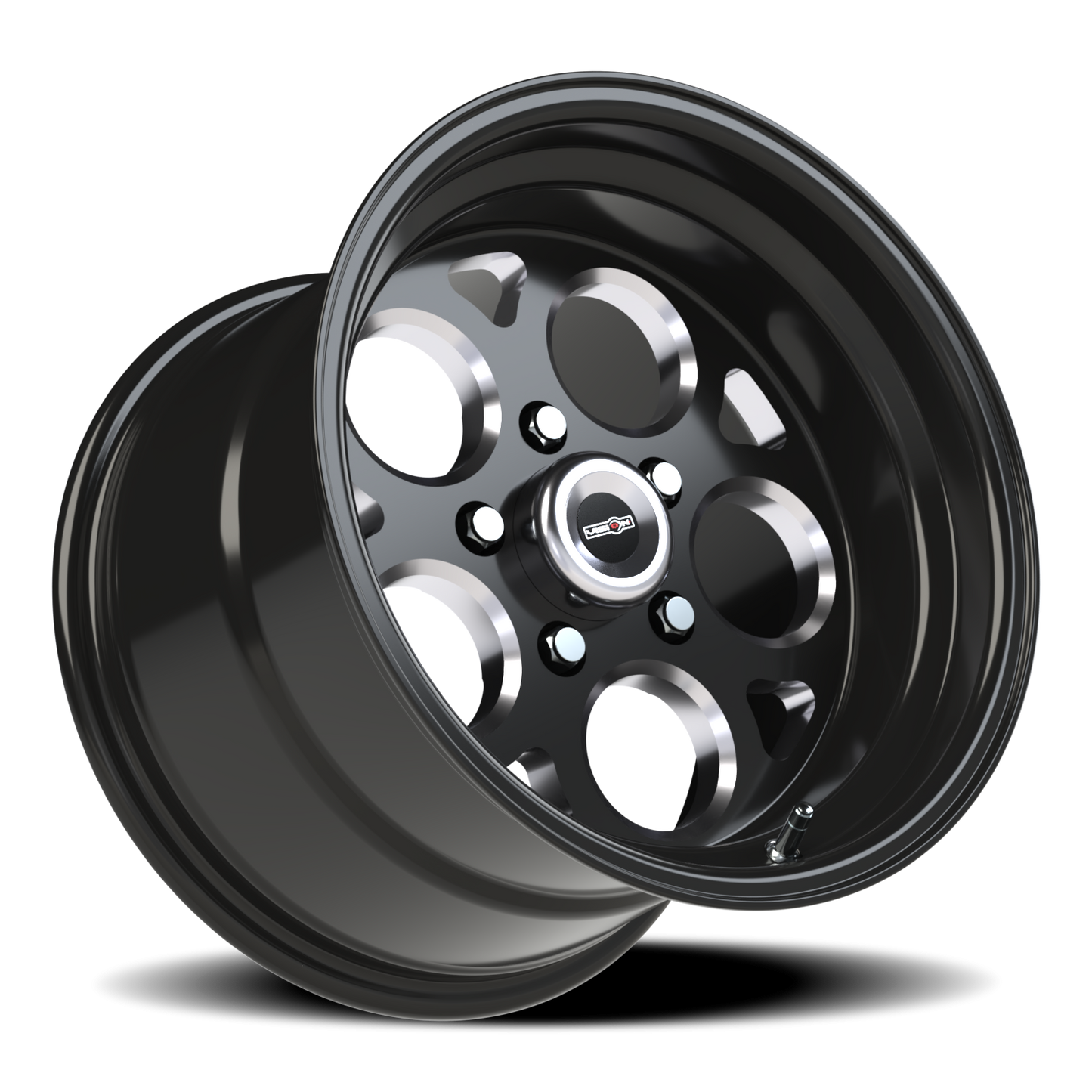 Vision Mag 15X10 Gloss Black with Milled Windows Wheel
