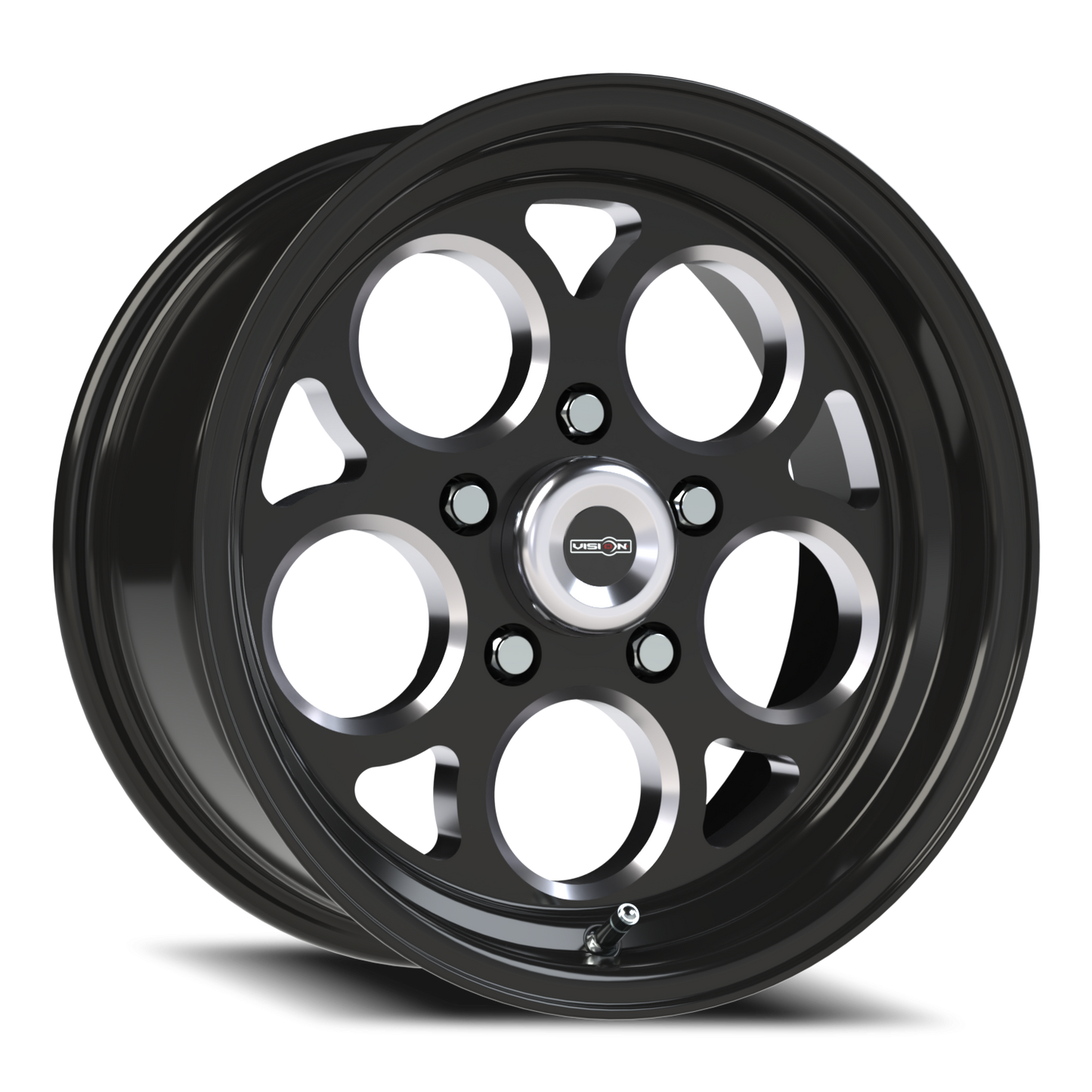 Vision Mag 15X7 Gloss Black with Milled Windows Wheel