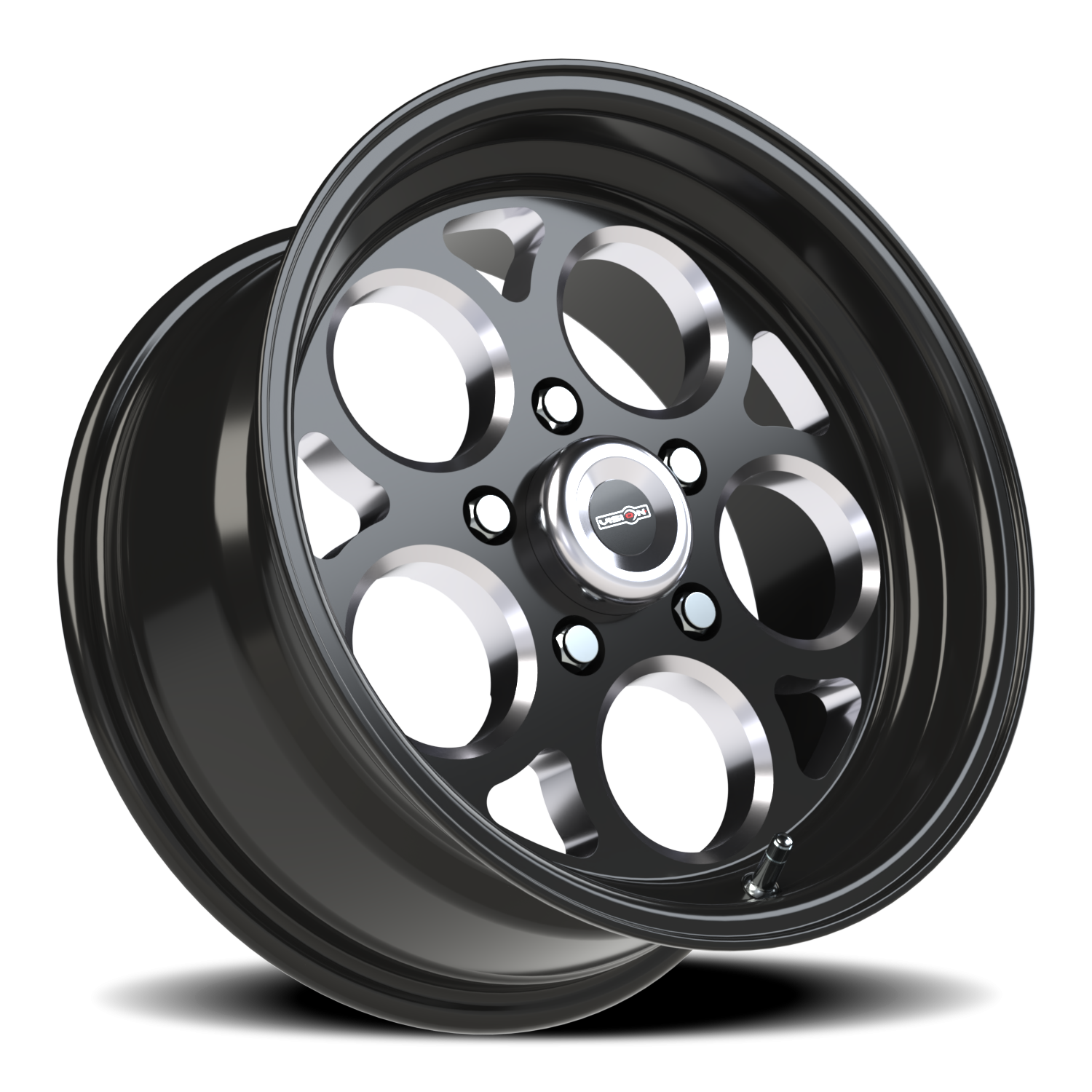 Vision Mag 15X7 Gloss Black with Milled Windows Wheel