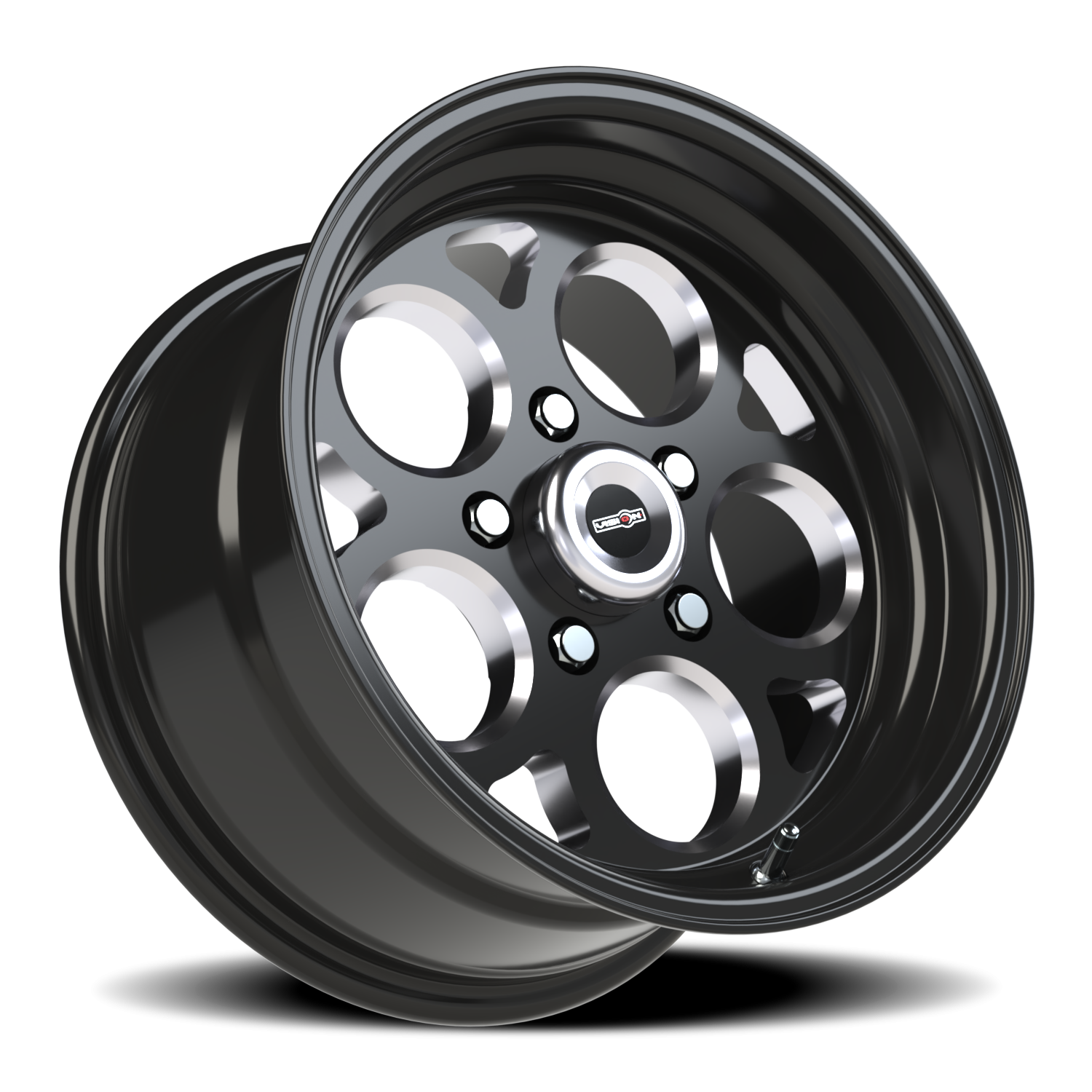 Vision Mag 15X8 Gloss Black with Milled Windows Wheel