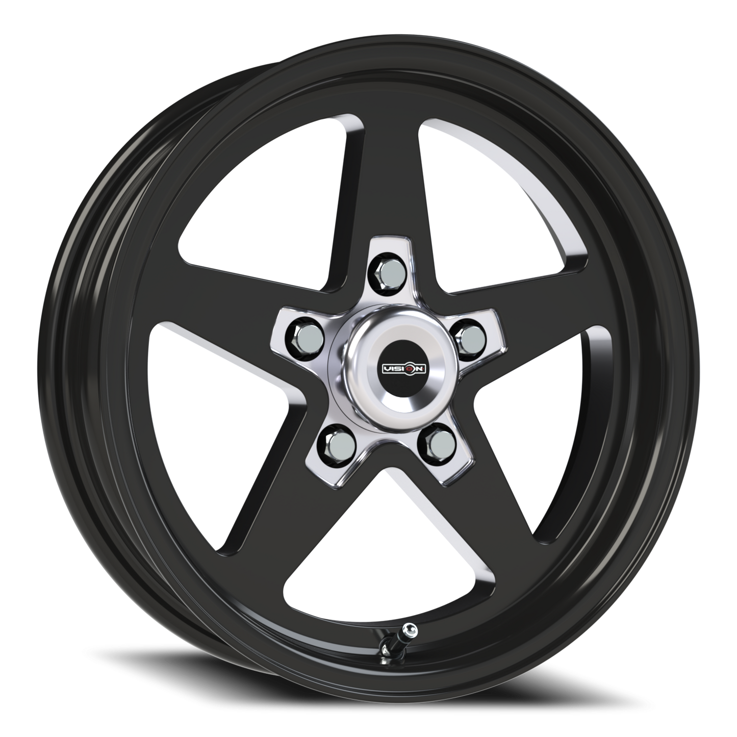 Vision Sta 15X4 Gloss Black with Milled Center Wheel