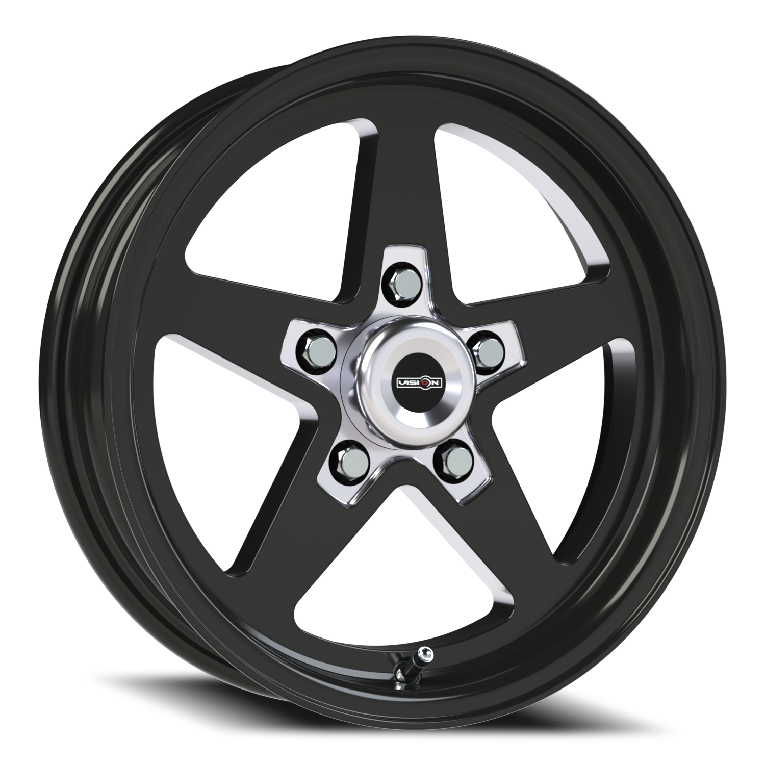 Vision Star 15X4 Gloss Black with Milled Center Wheel