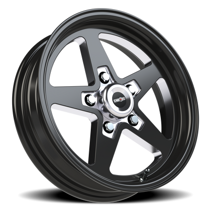 Vision Star 15X4 Gloss Black with Milled Center Wheel