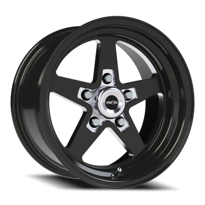Vision Star 15X8 Gloss Black with Milled Center Wheel