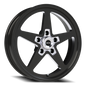 Vision Str 17X4.5 Gloss Black with Milled Center Wheel