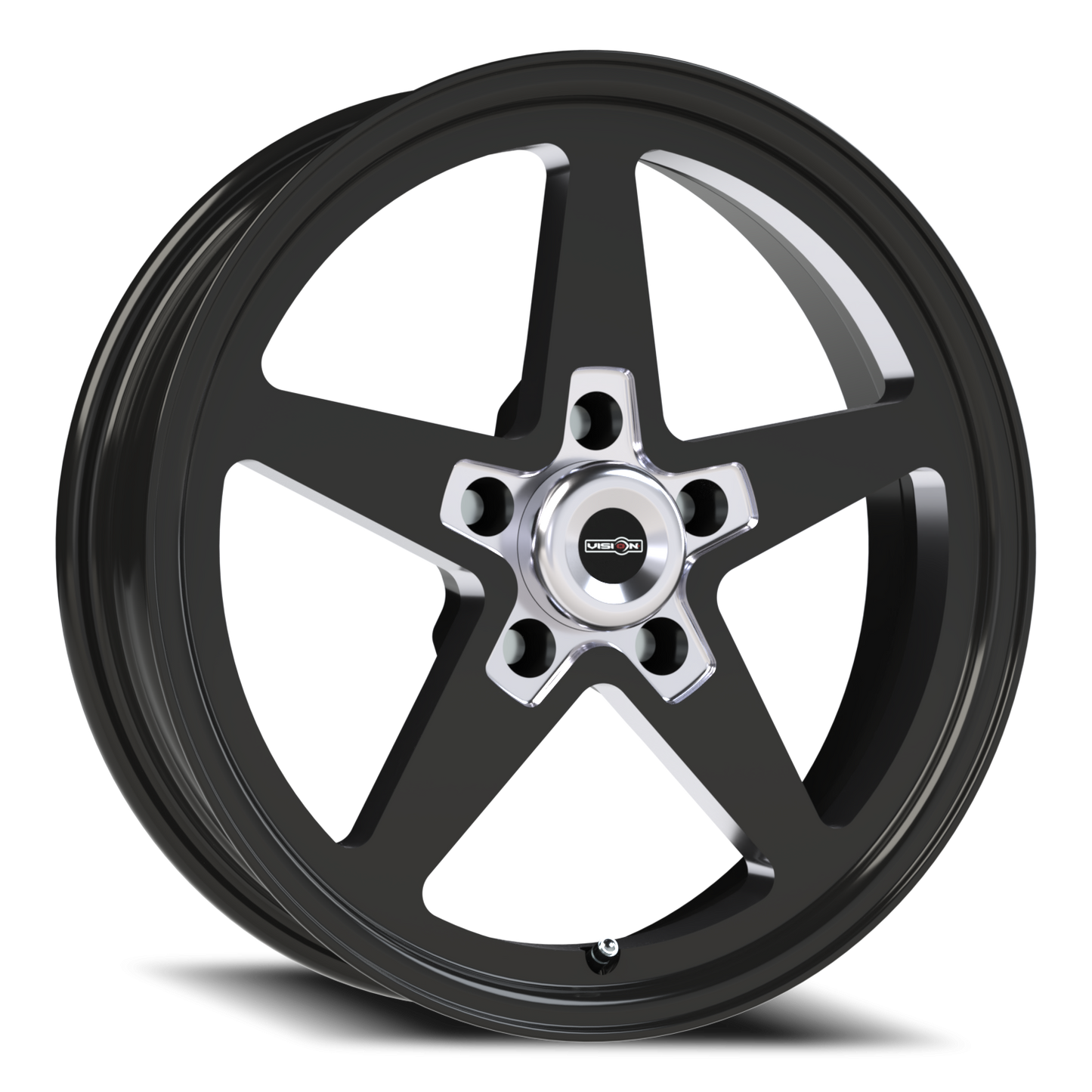 Vision Star 17X4.5 Gloss Black with Milled Center Wheel