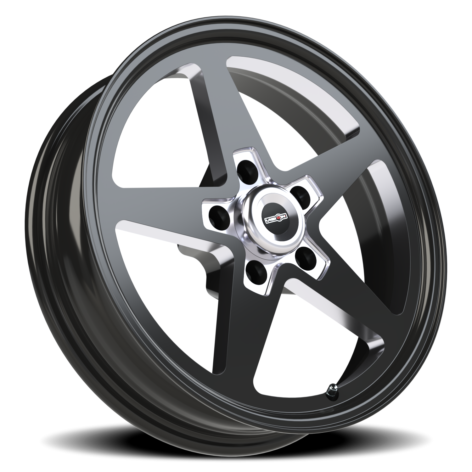 Vision Star 17X4.5 Gloss Black with Milled Center Wheel
