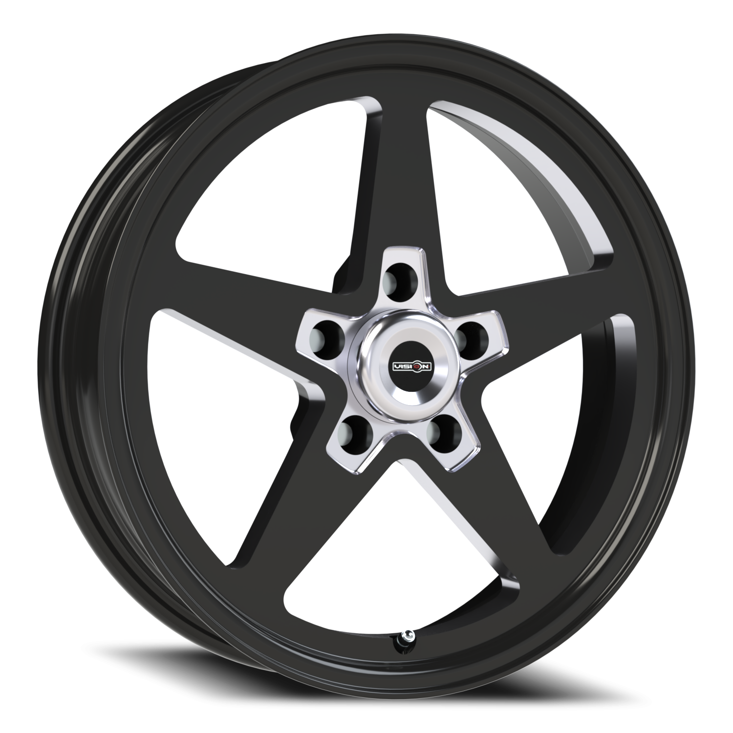 Vision Star 17X4.5 Gloss Black with Milled Center Wheel