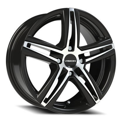 Vision Fwd 15X6.5 Gloss Black Machined Face Wheel