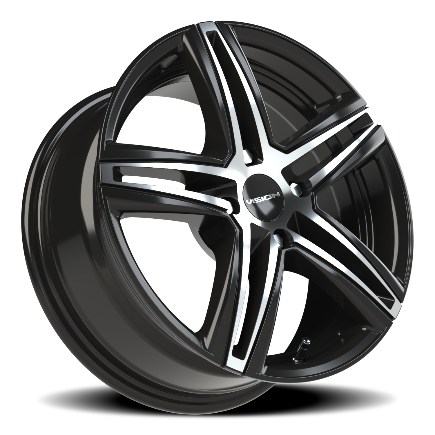 Vision Fwd 15X6.5 Gloss Black Machined Face Wheel