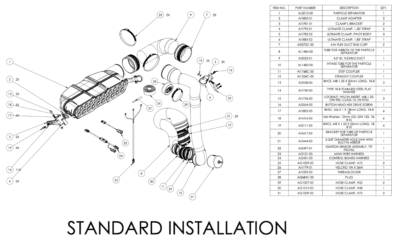 Particle Separator for 2023-2025 Speed UTV "El Jefe"