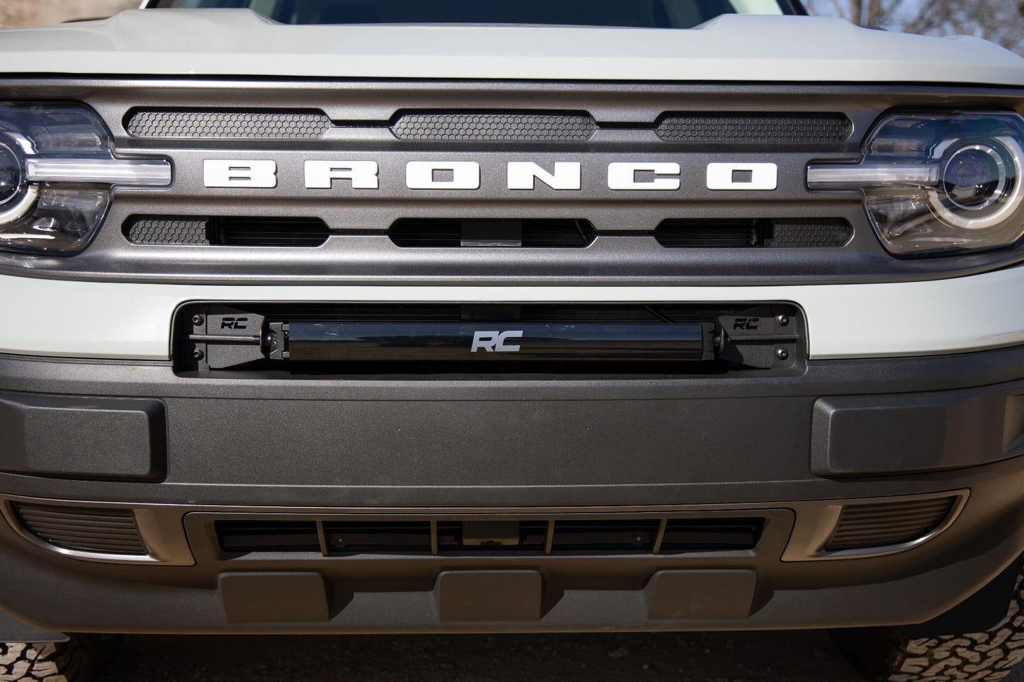 LED Light Kit | Bumper Mount | 20" Black Single Row | White DRL | Ford Bronco Sport (21-26)