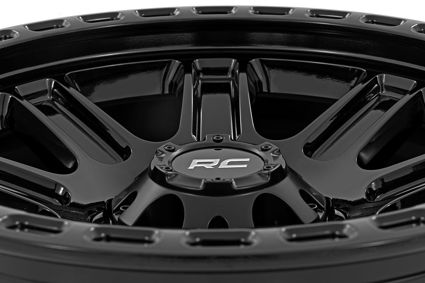 Rough Country 84 Series Wheel | One-Piece | Gloss Black | 15x8 | 5x4.5 | -19mm