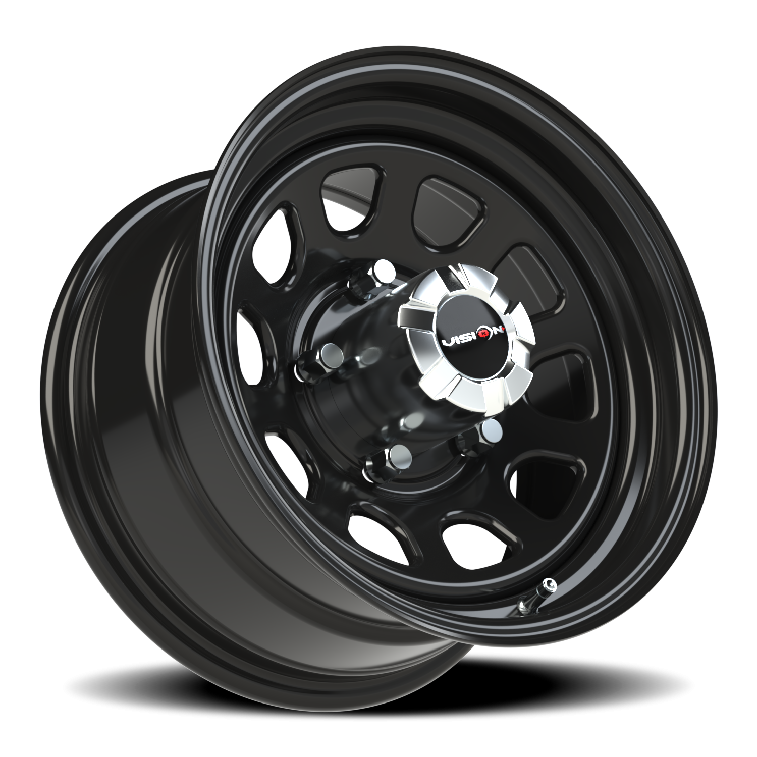 Vision Steel 15X8 Gloss Black Wheel
