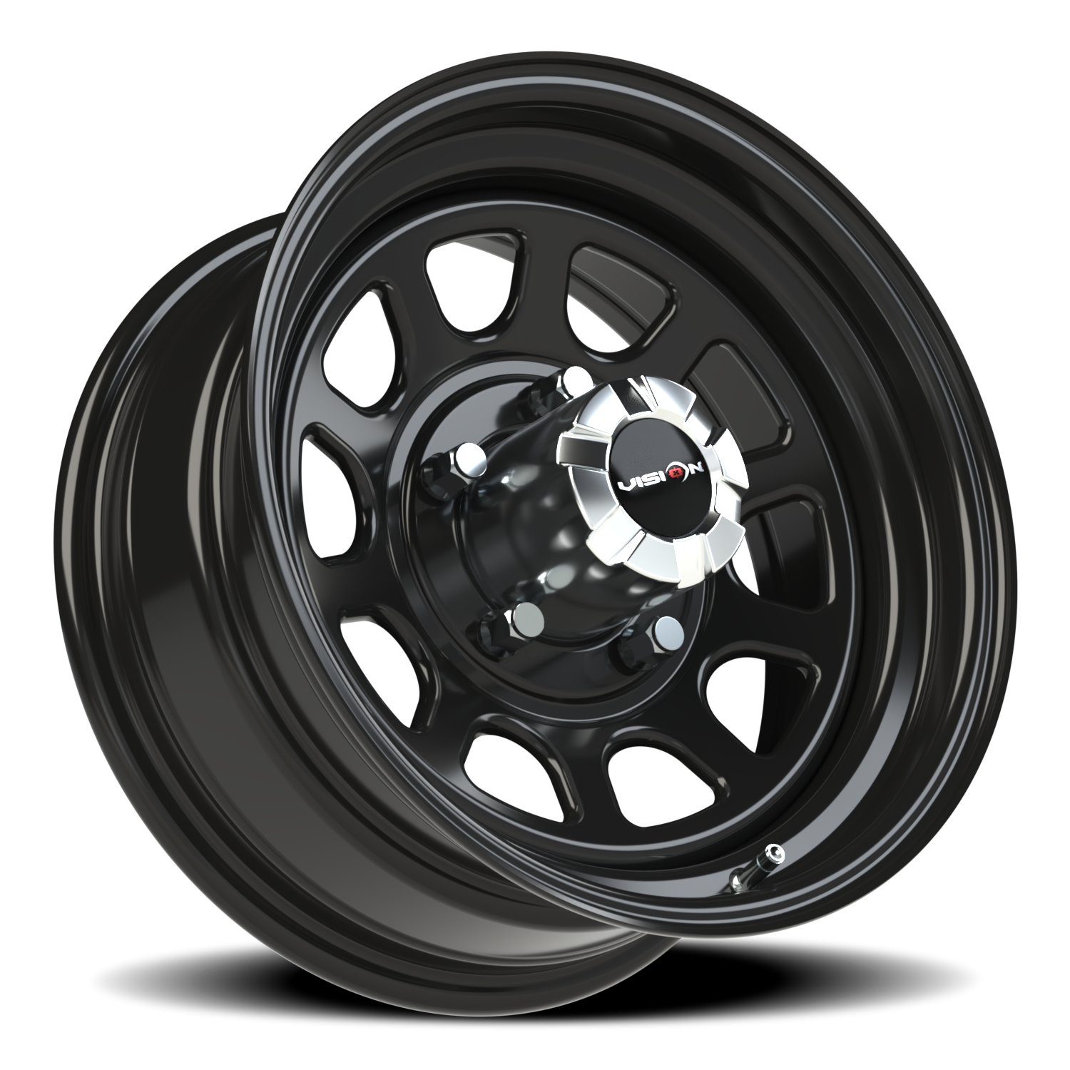 Vision Steel 16X7 Gloss Black Wheel
