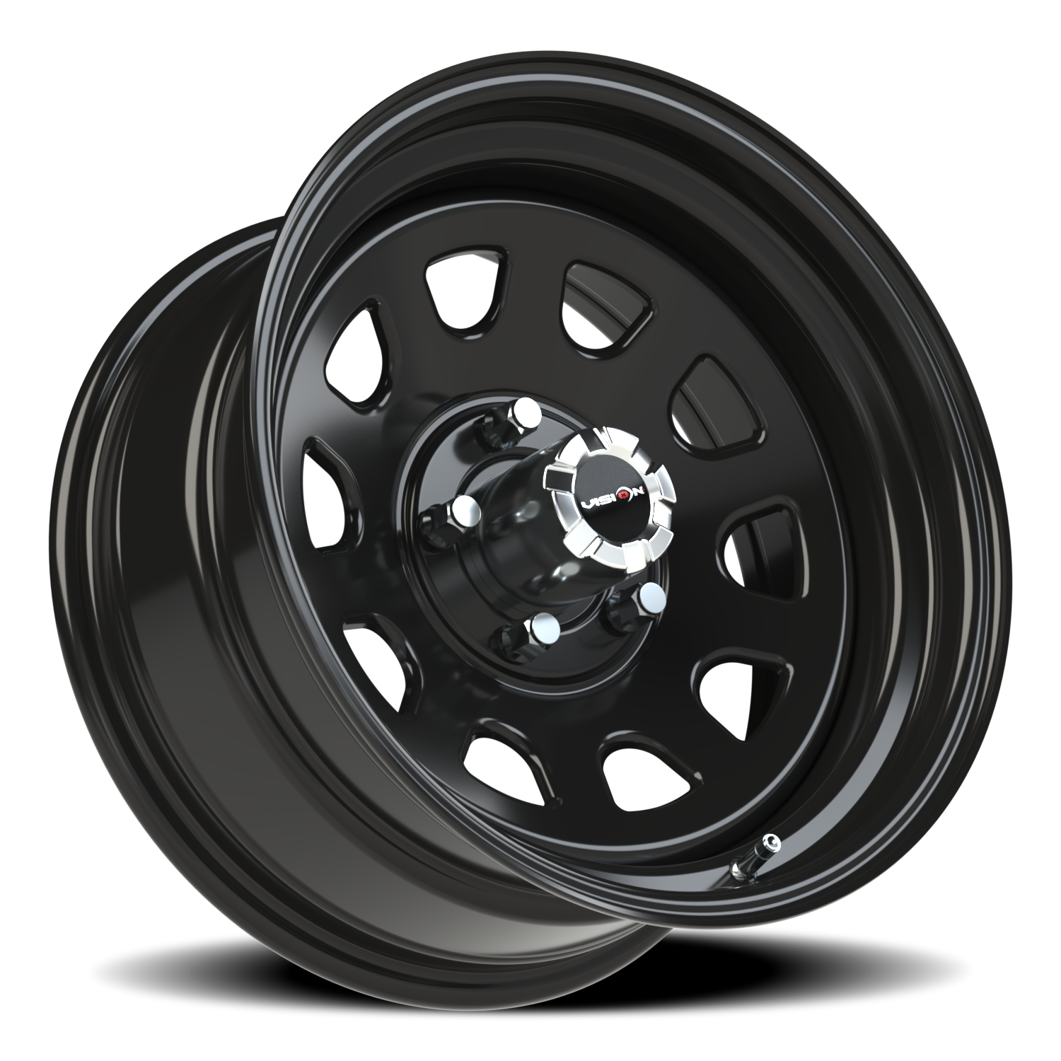 Vision Steel 17X8 Gloss Black Wheel