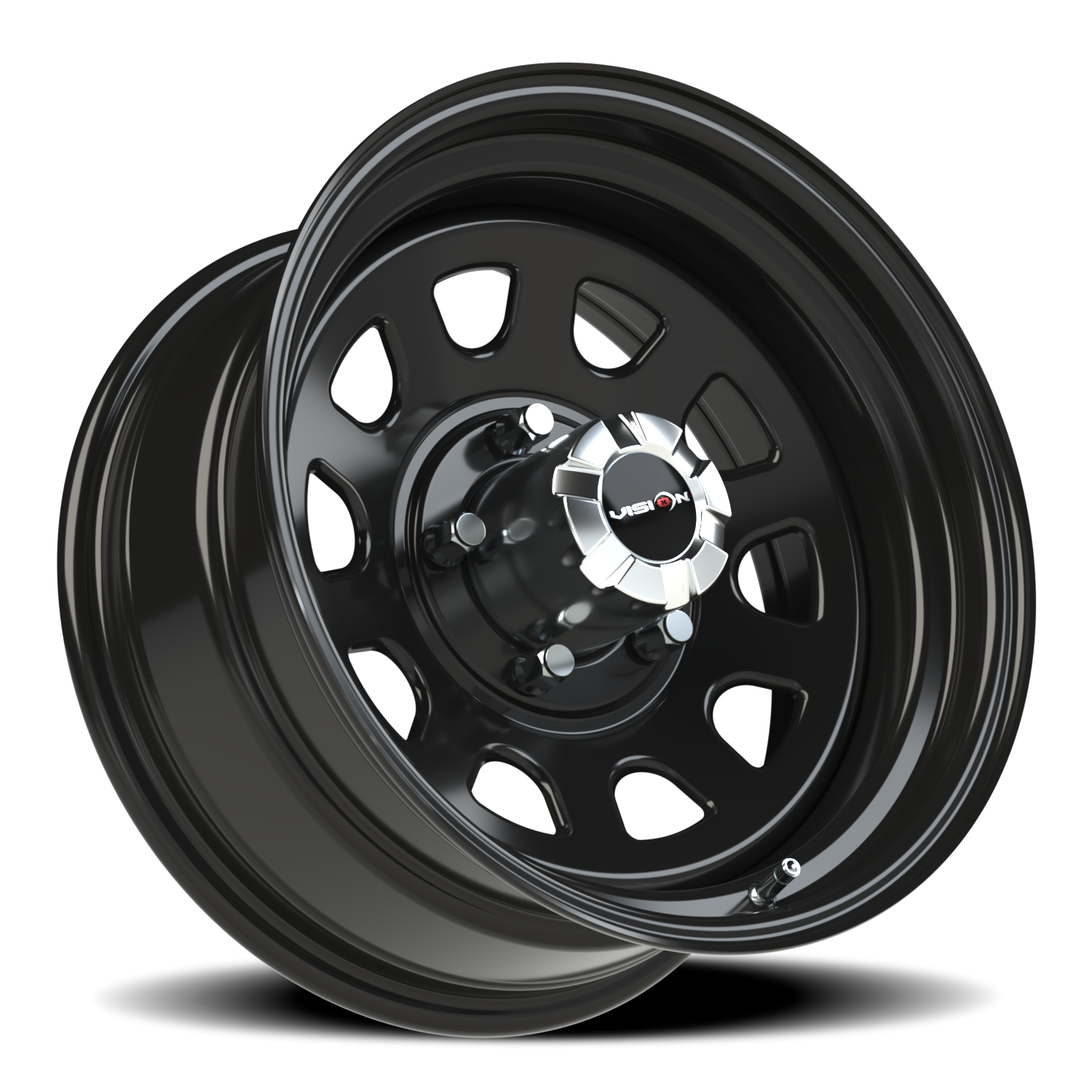 Vision Steel 17X8 Gloss Black Wheel