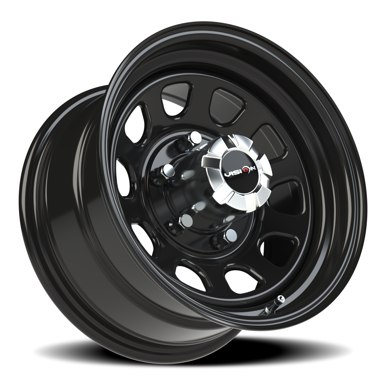 Vision Steel 15X8 Gloss Black Wheel