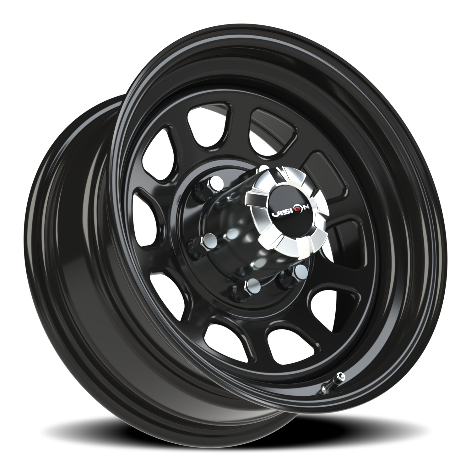 Vision Steel 16X7 Gloss Black Wheel