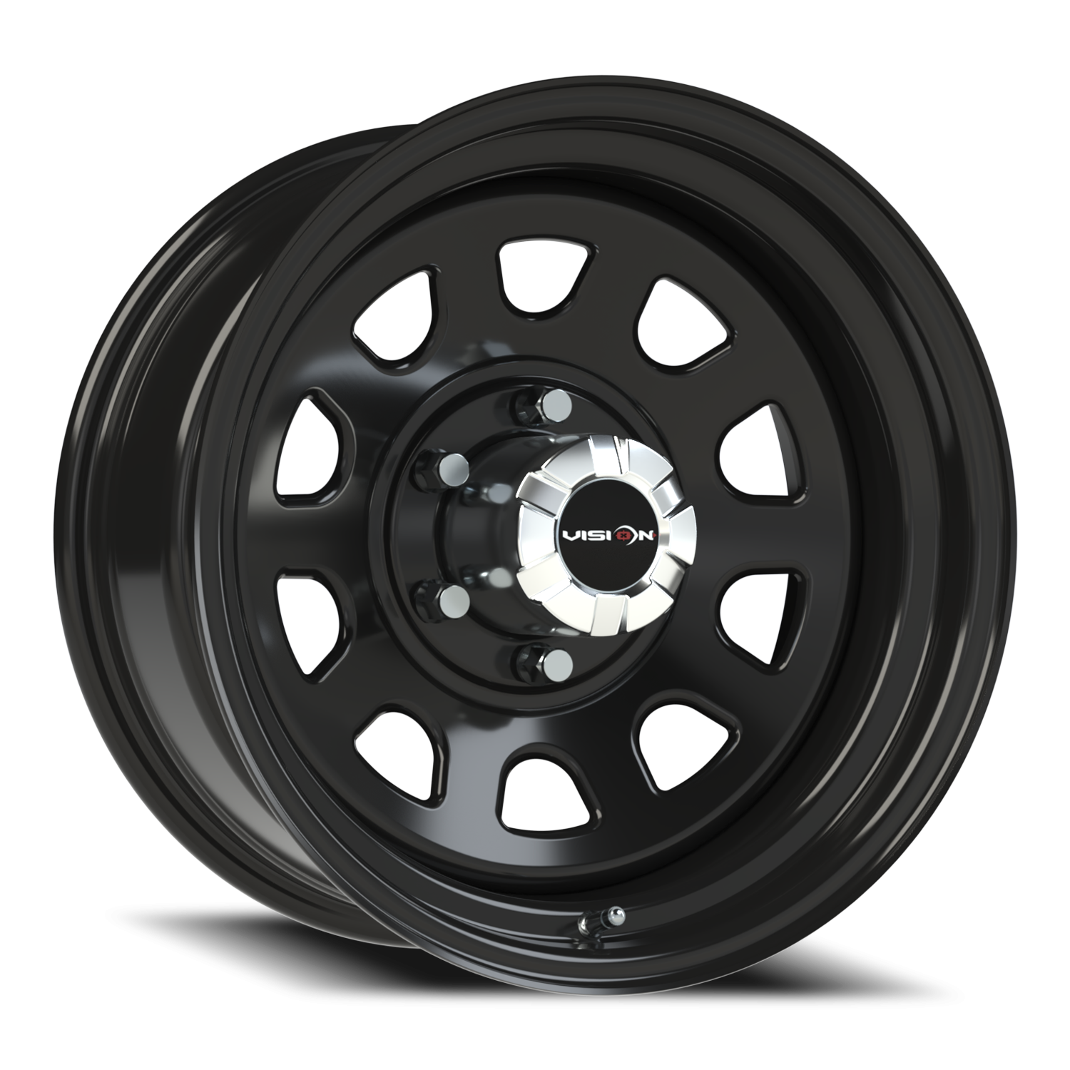 Vision Steel 17X8 Gloss Black Wheel