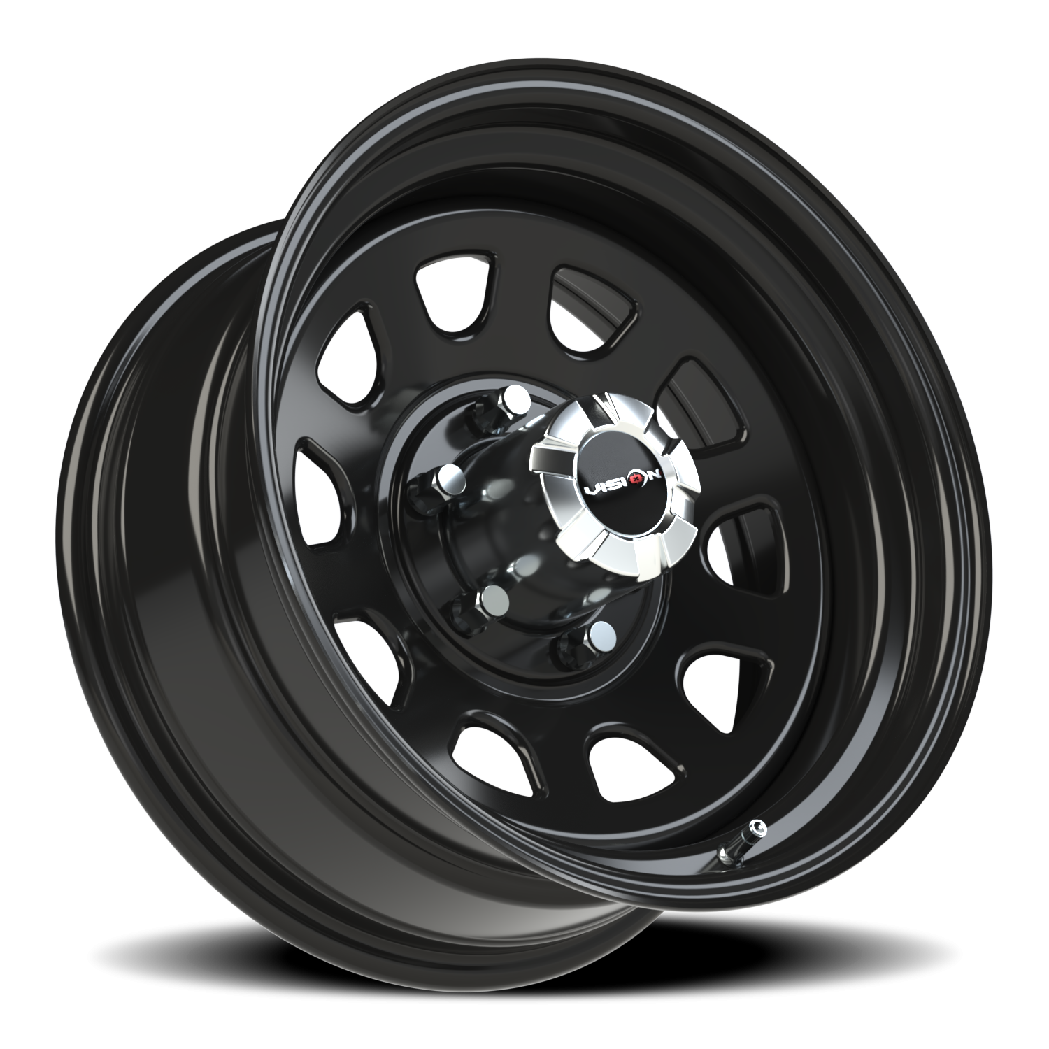 Vision Steel 17X8 Gloss Black Wheel