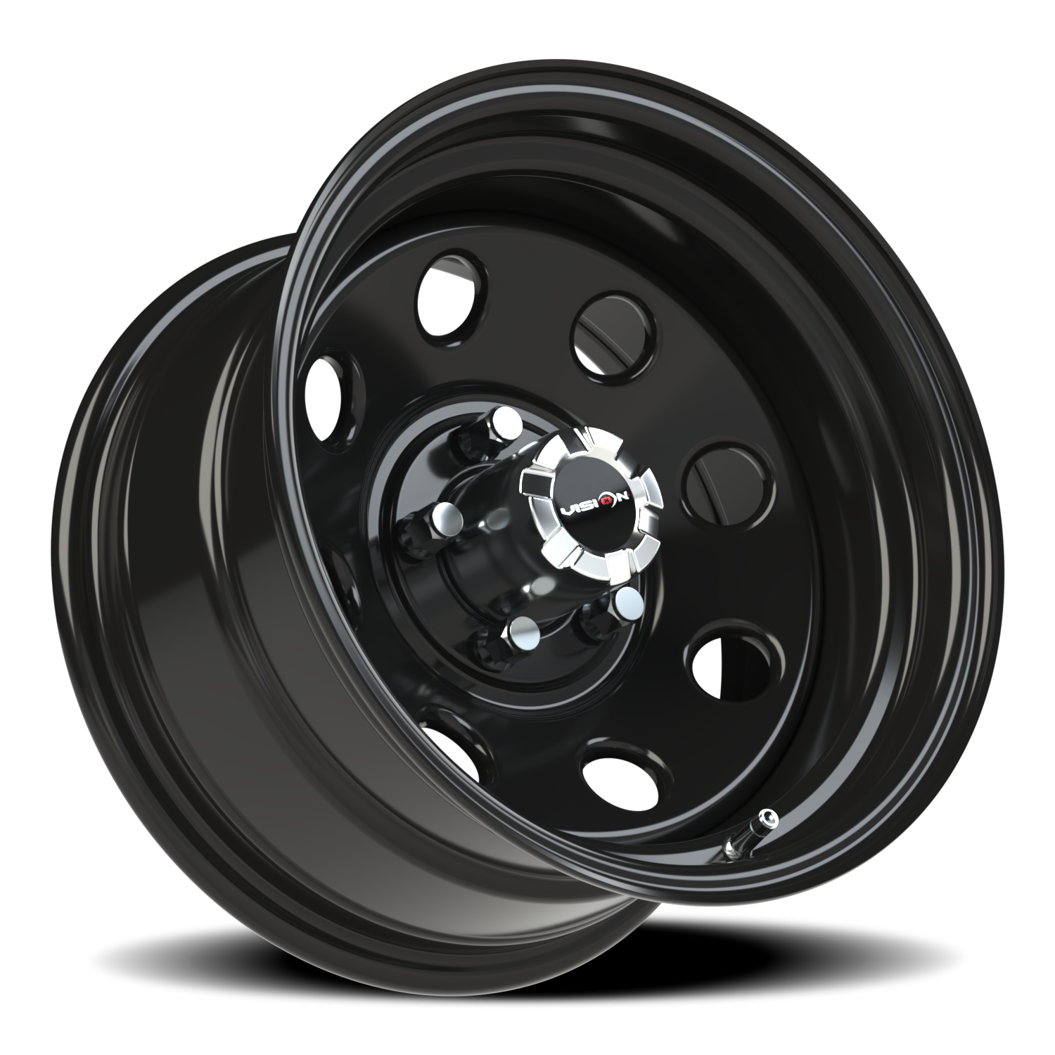 Vision Steel 15X8 Gloss Black Wheel