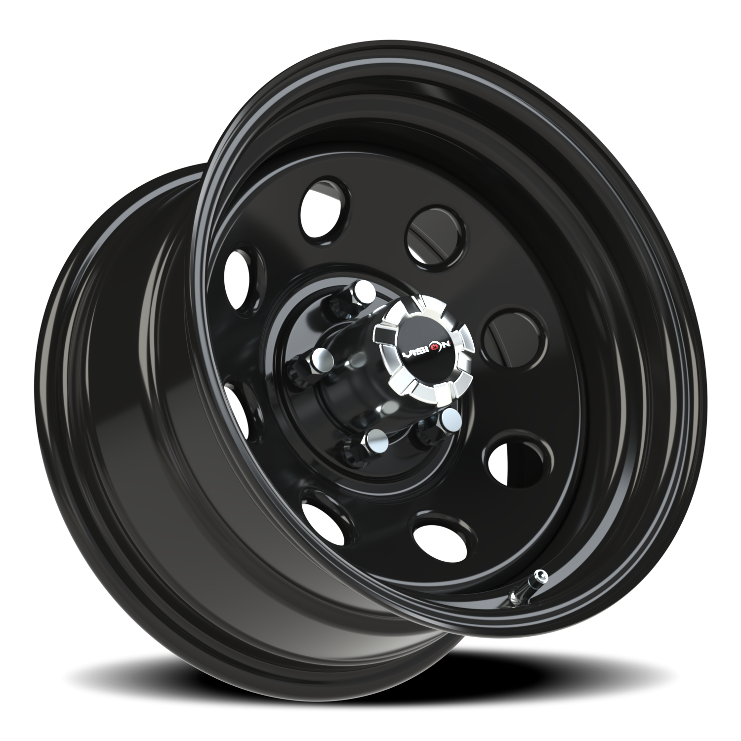 Vision Steel 15X8 Gloss Black Wheel